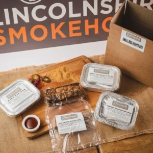 Assorted smoked meats and condiments